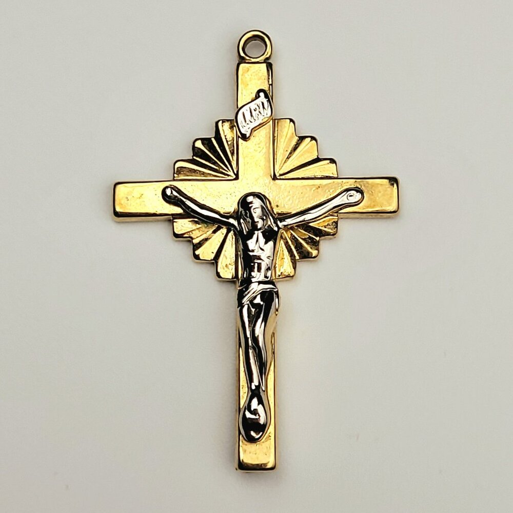 Vintage Uncas 14K GE Lind Crucifix Cross Pendant - 5/16th inch